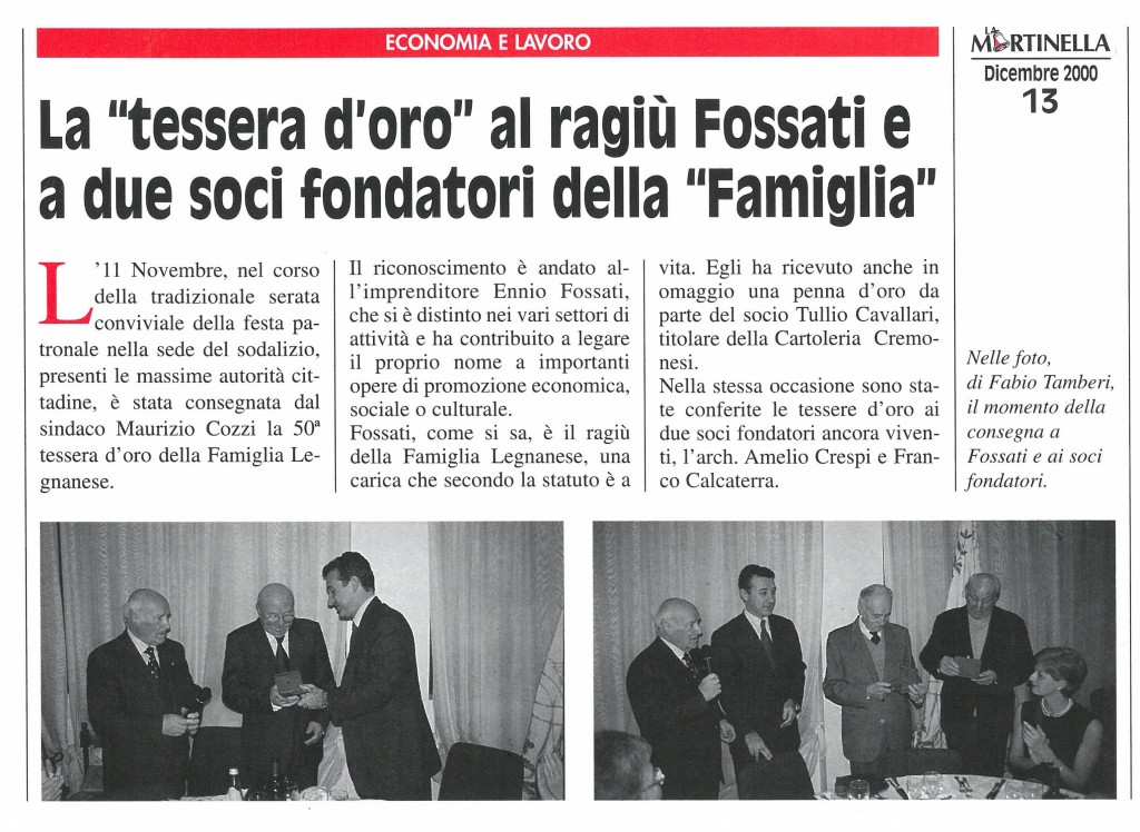 Maurizio Cozzi Famiglia Legnanese Ennio Fossati